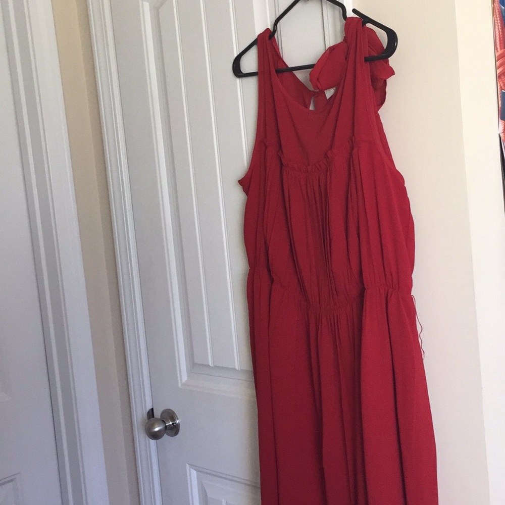 Red LOFT dress with sash! WORN ONCE